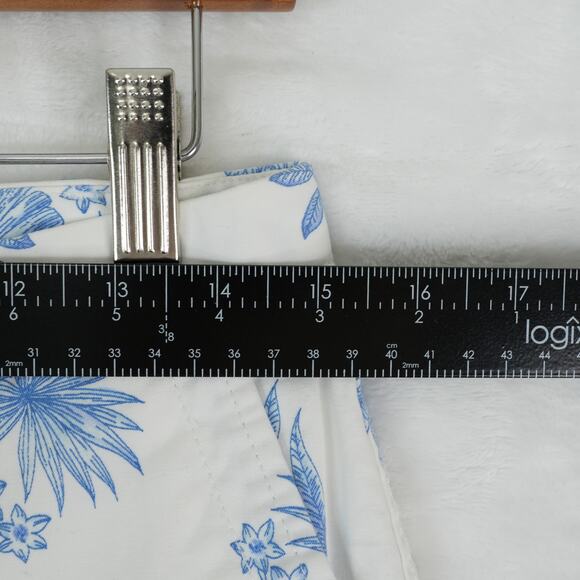 Talbots Pants Womens 2P Blue White Floral Cotton Relaxed Chino Cropped Preppy - Picture 9 of 12